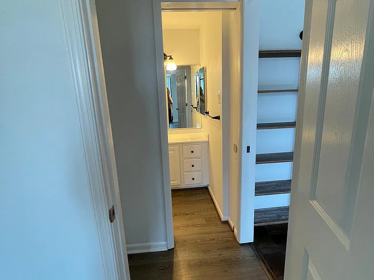View from main bedroom to the bathroom.