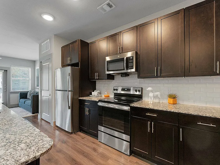 Modern Kitchen with Island & Open Living Room | Discovery Park, Denton TX