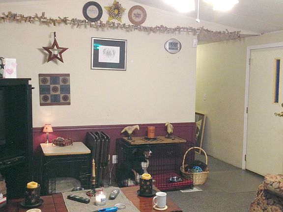 Vaulted ceiling with fan