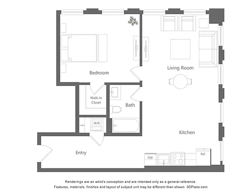 Floor plan T - 1 Bedroom