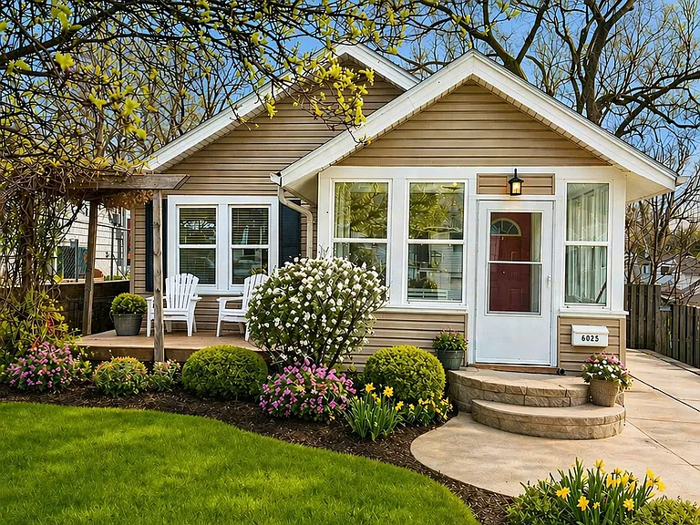 Enjoy the neighborhood with an outdoor front deck.