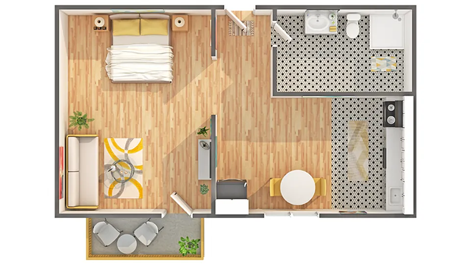 Floor plan Buckingham Studio