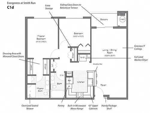 Floor plan Model C1D