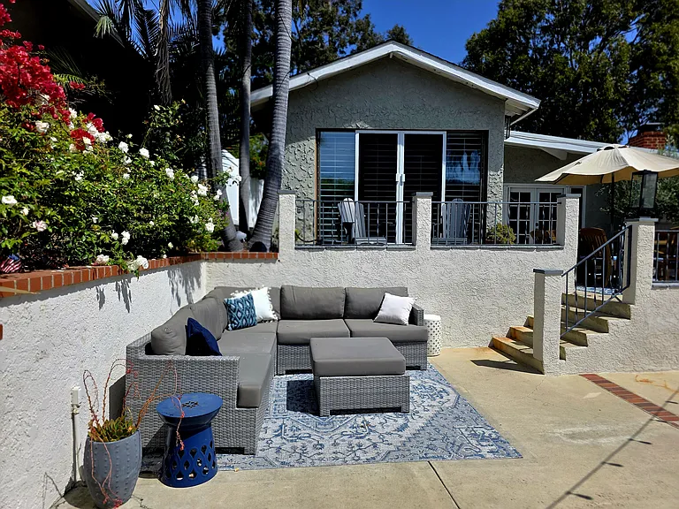 Poolside lounge area