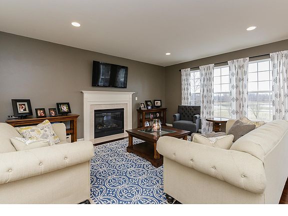 Great Room with Fireplace and 9 Foot Ceilings
