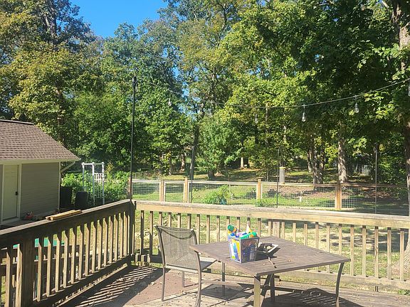 back deck, fenced in yard
