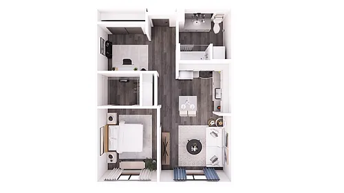 Floor plan 1x1 + Den A