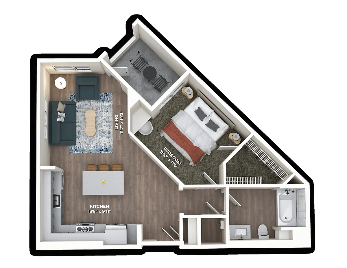 Floor plan A1 One Bedroom