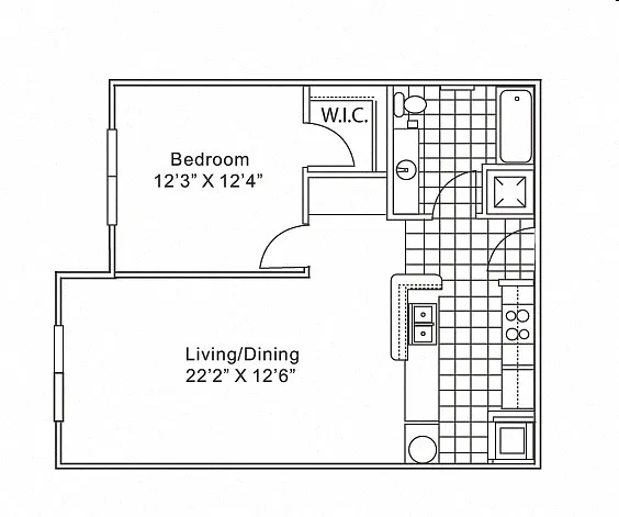 Floor plan 1 Bedroom 1 Bathroom