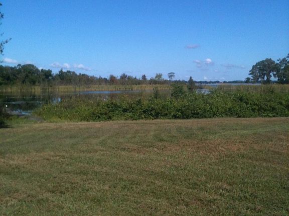 Backyard with lake
