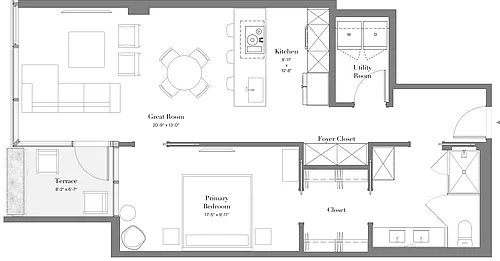Floor plan 24 | 1B-03 | 1 Bed | 1 Bath
