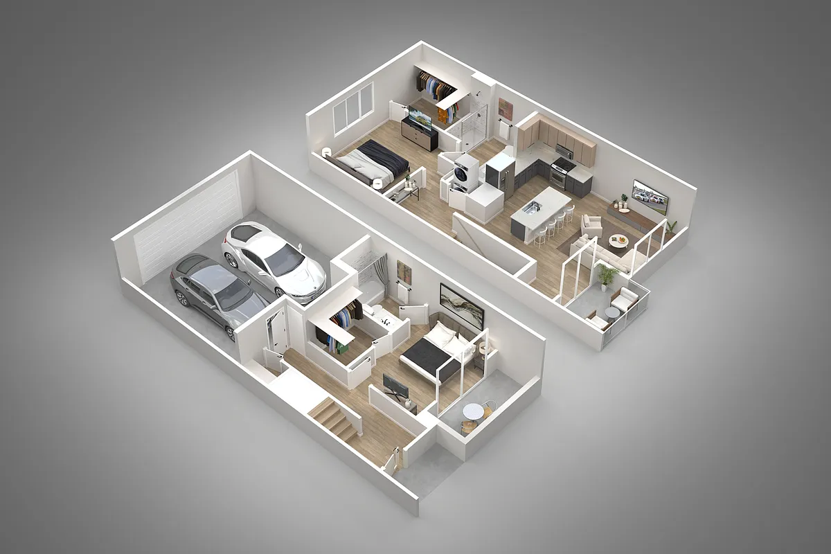 Floor plan 2 Bedroom/2 Bath