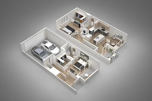Floor plan 2 Bedroom/2 Bath