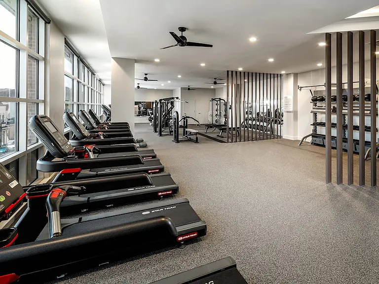 Fitness center with strength and cardio equipment