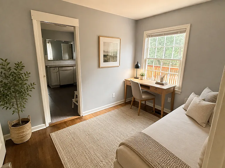 AI-generated virtual staging for illustration only. Furniture and decor are not included.