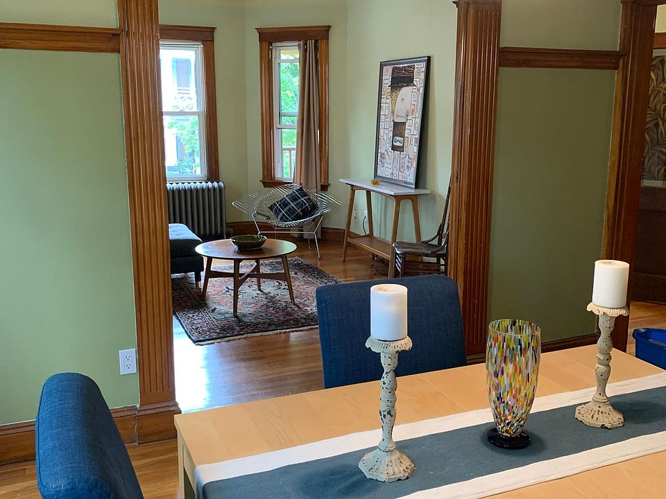 Dining room looking into living room