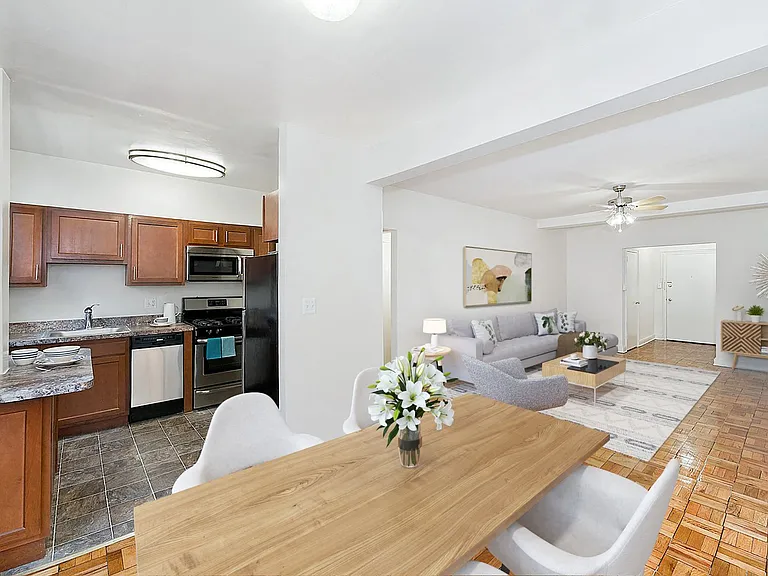 Living and kitchen (virtually staged)