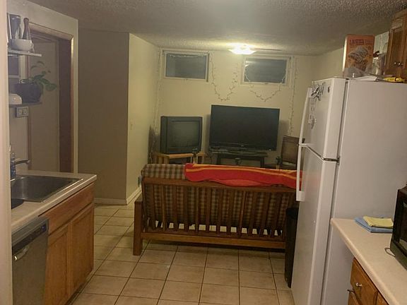 View from kitchen into the living room.