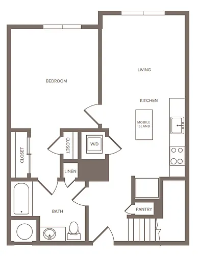 Floor plan 1 Bed/1 Bath-G