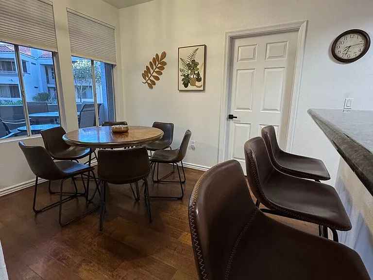 Dining Room-Seat 6 at the table plus 3 barstools