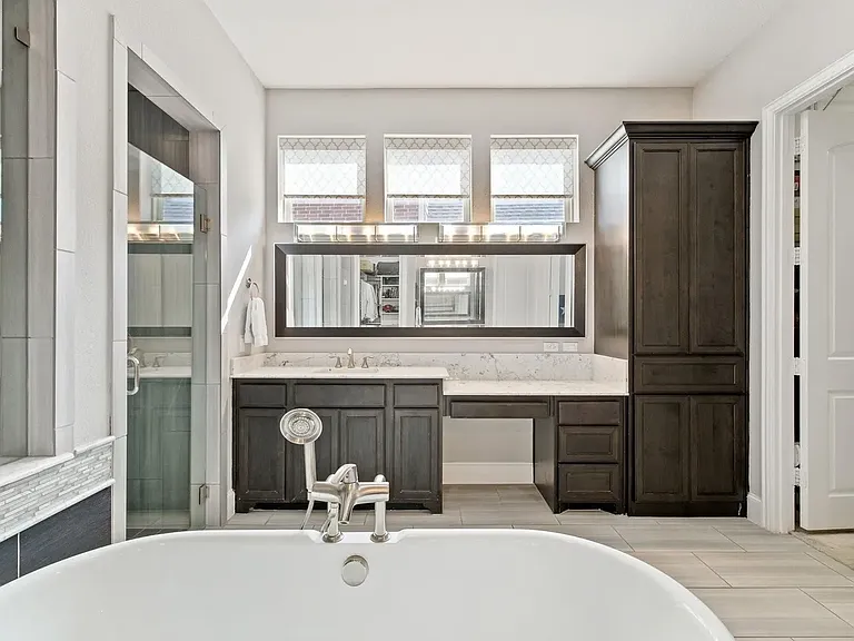 Master Bathroom with 2 closest for him & her