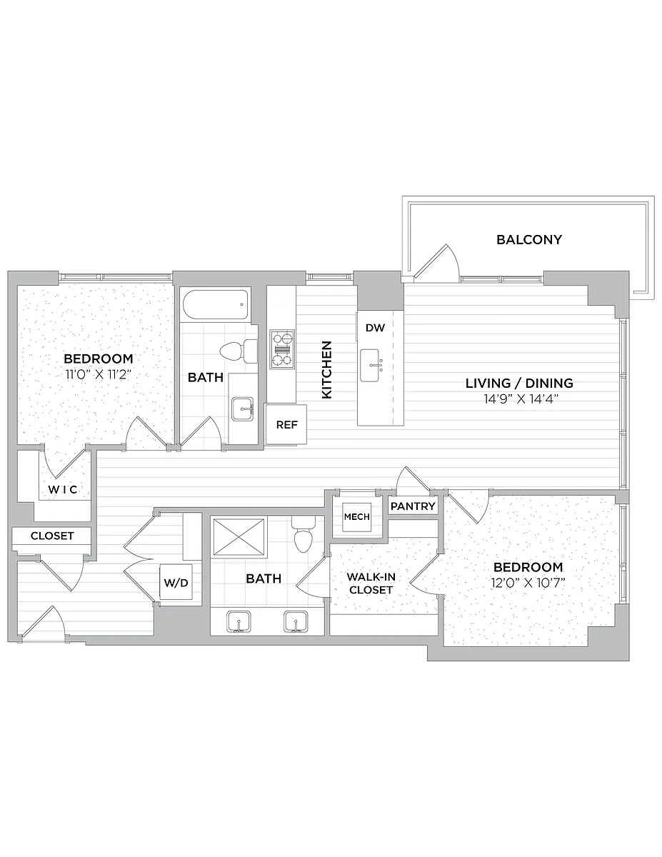 Floor plan 2 Bed/2 Bath-C2