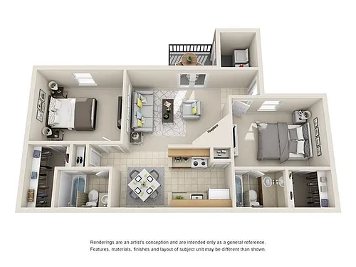 Floor plan 2x2-916- Upgraded