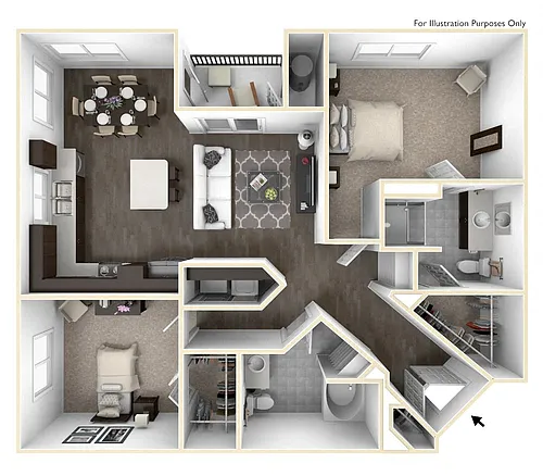 Floor plan B3 2X2