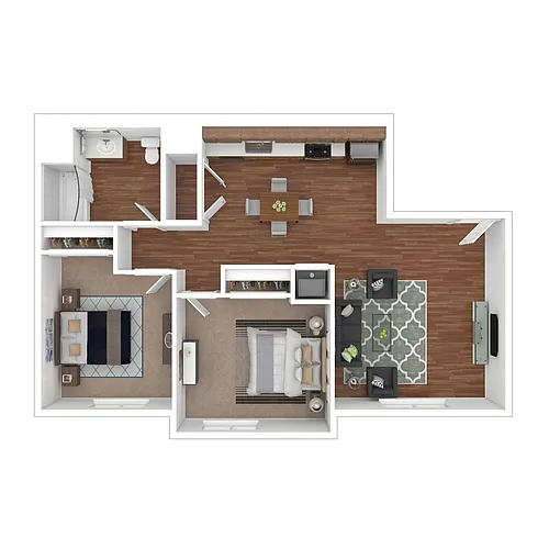Floor plan 2 Bedroom 1 Bath A