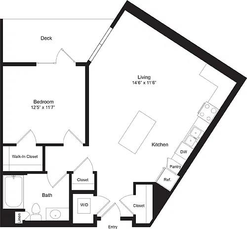 Floor plan One Bedroom C