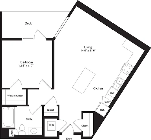 Floor plan One Bedroom C