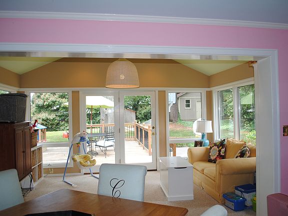 Sunroom with view to the deck