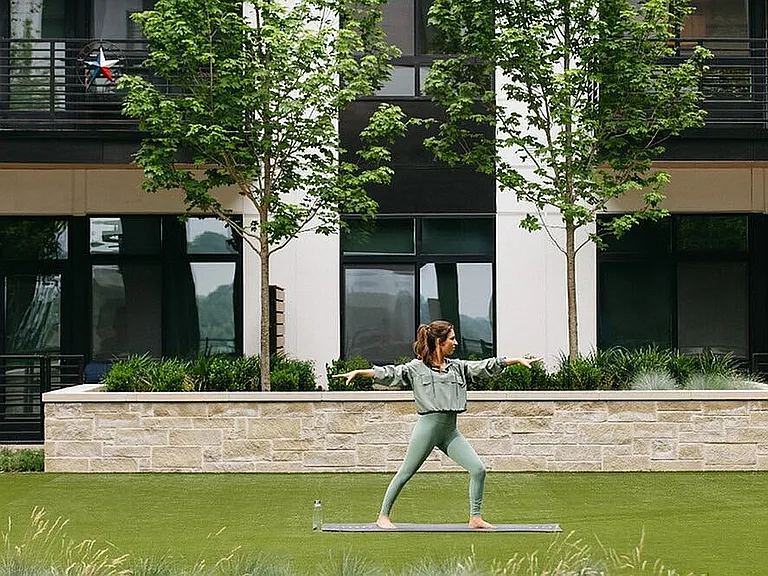Take your yoga practice to the next level in the Zen Garden at One Rangers Way.