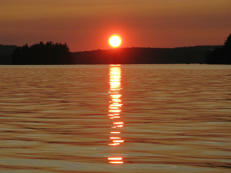 Sunset from boathouse roof