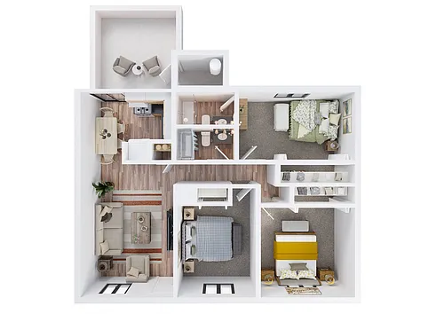 Floor plan 3 Bed - 2 Bath