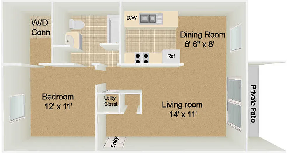 Floor plan One Bedroom