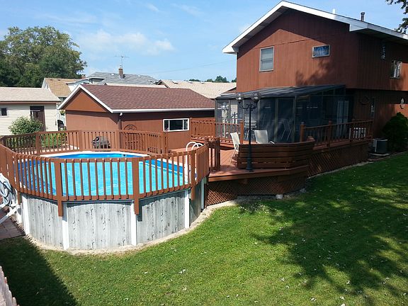 View of back yard with pool
