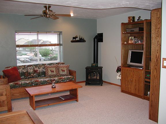 Family room in basement