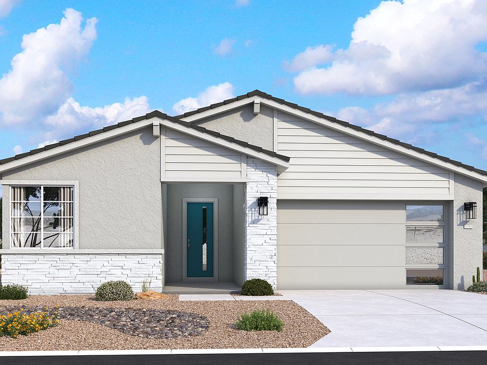 Contemporary Bartlett new construction single-family home by DRB Homes, with stone accents, clean ro