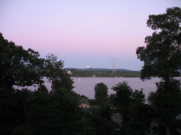 View of Hudson at dawn from back deck