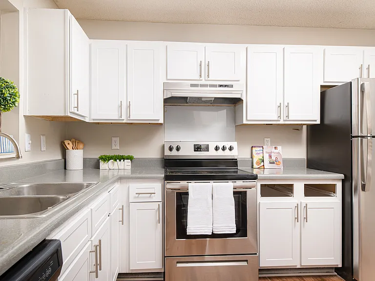 Whip up your favorite meals in this sleek, modern kitchen at Southwind Apartments in Richland, MS!