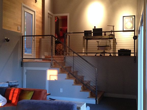 Cable railing and stairs.