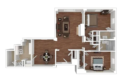 Floor plan Cormere 2 Bedroom 1.5 Bath