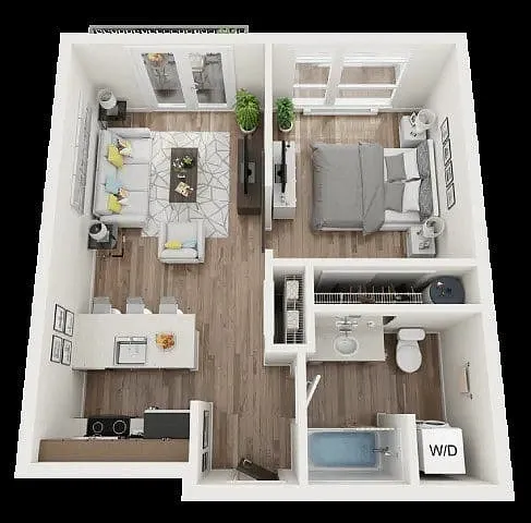 Floor plan 1 Bed 1 Bath