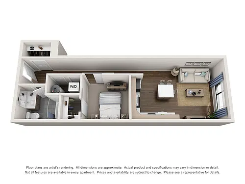 Floor plan 1BD, 1BTH A3