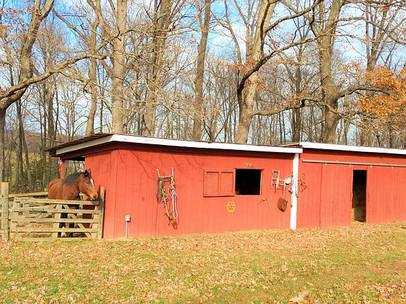 Stable with hay storage