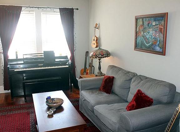 living room view toward window