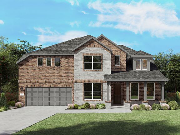 The Ferris, a two-story new home design shown with home exterior LS 201