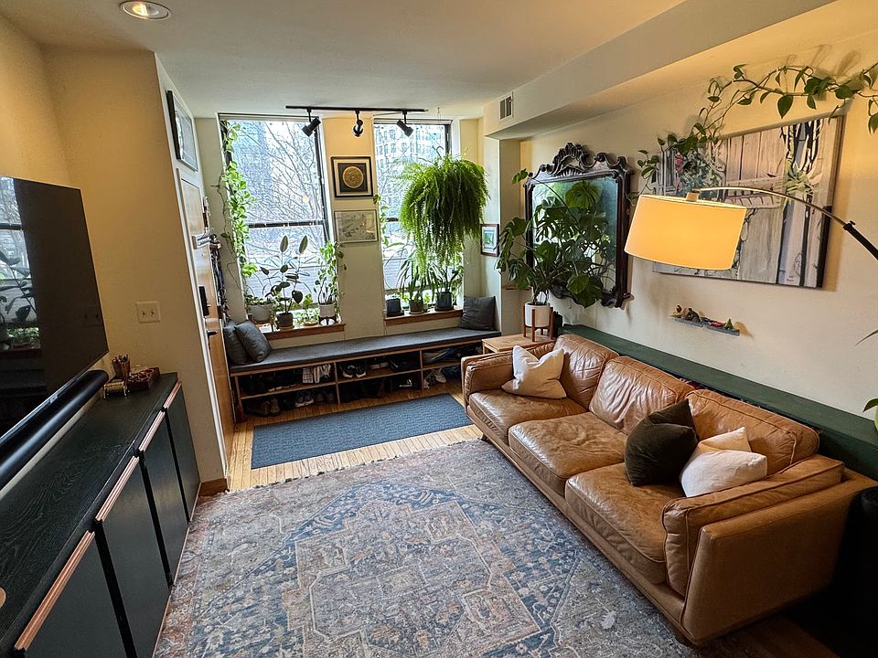Living room with south-facing windows