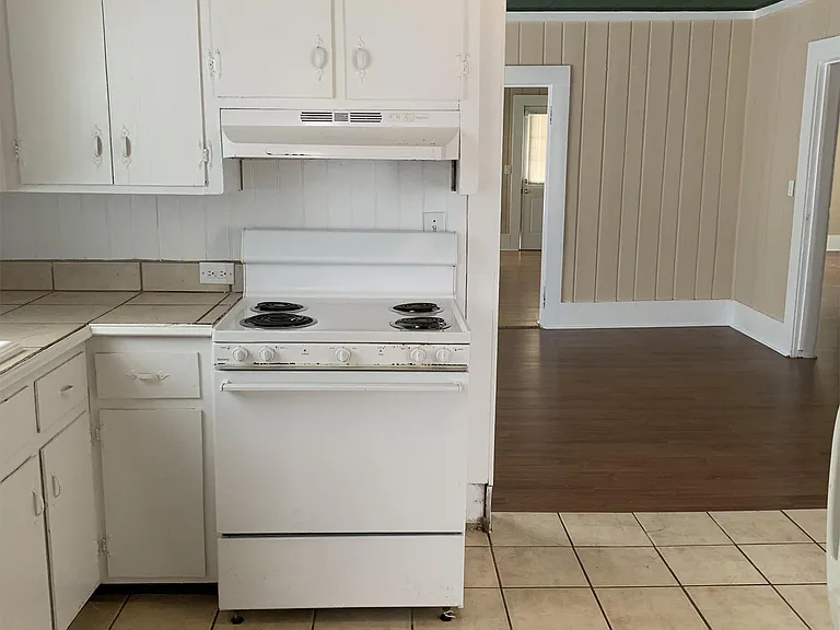 View of kitchen from laundry room